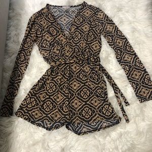 Long Sleeve Shorts Romper